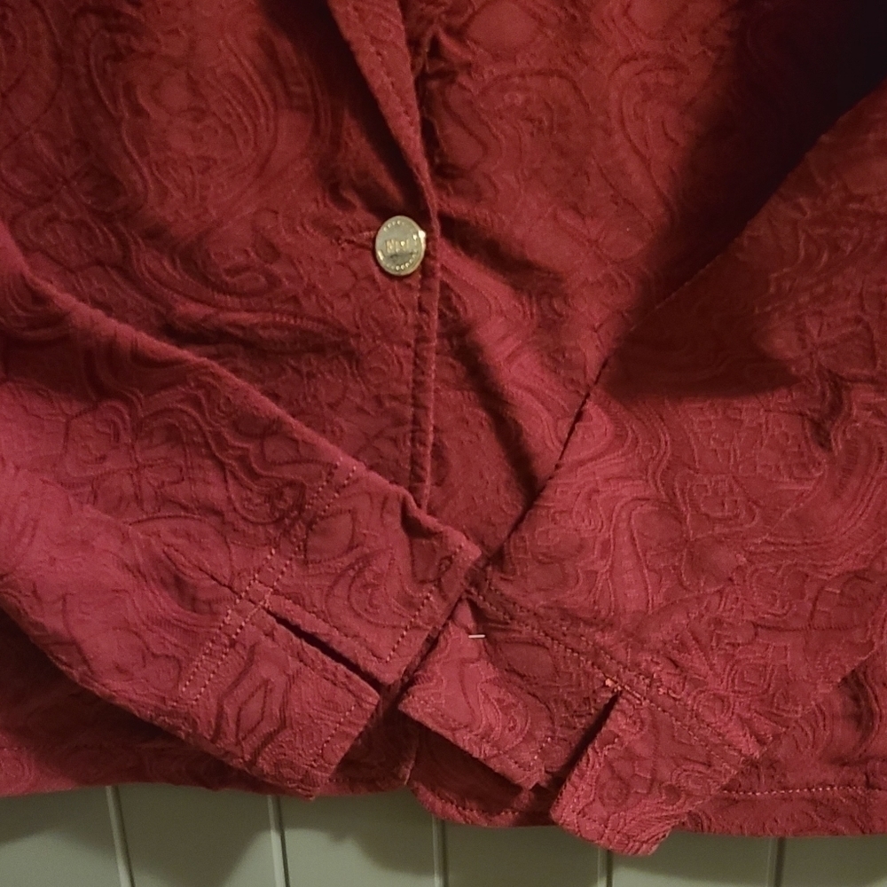 French Dressing Jaquard Blazer Red Gold Button Front Womens Vintage Large - Picture 4 of 14